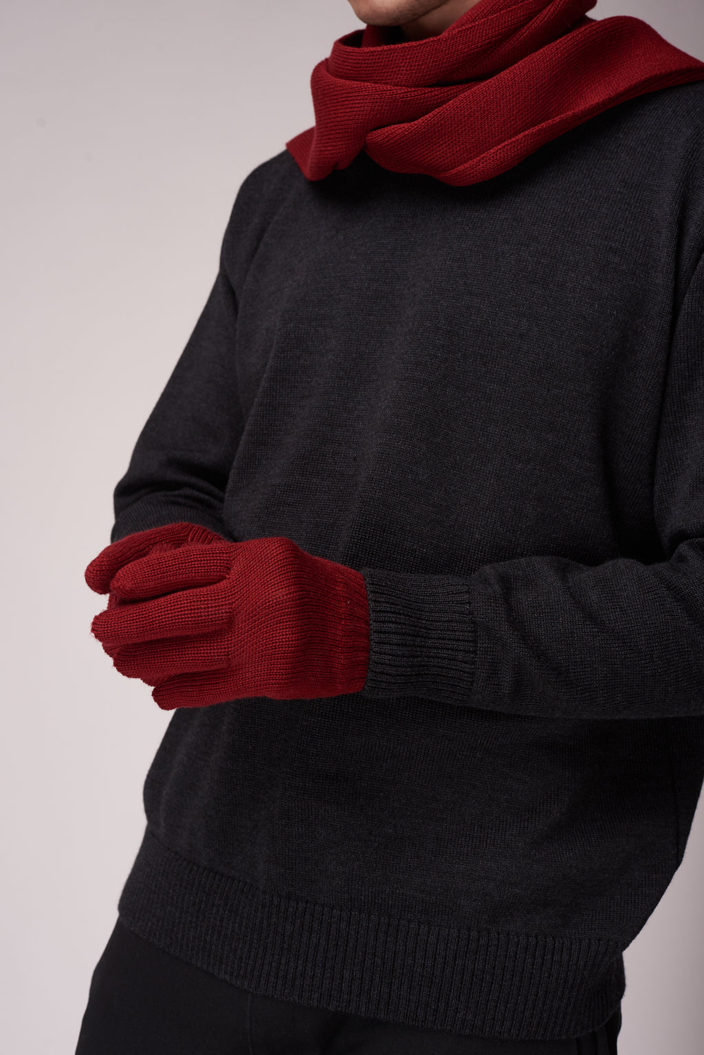 Vlněné Rukavice Merino Red